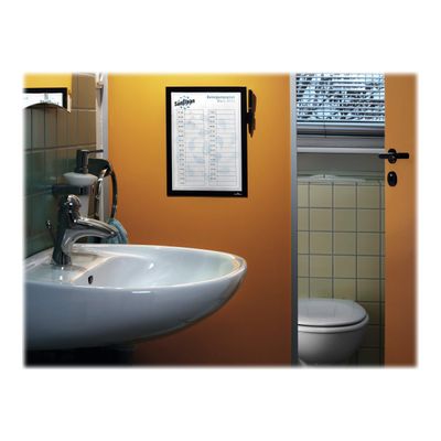 Durable Duraframe Note - Cadre d'affichage adhésif - A4 - noir - avec porte-stylo