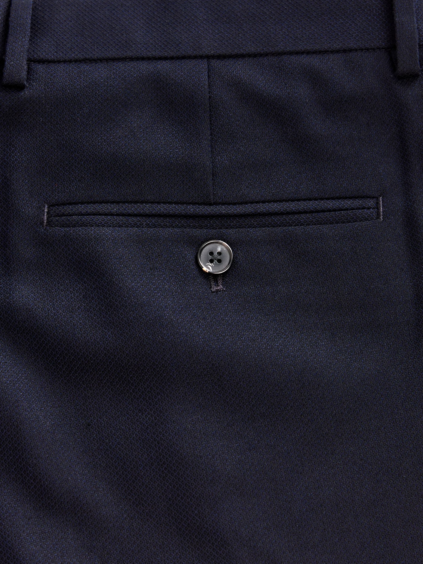 Donkerblauw - Normale Pasvorm - Kostuum met textuur: broek