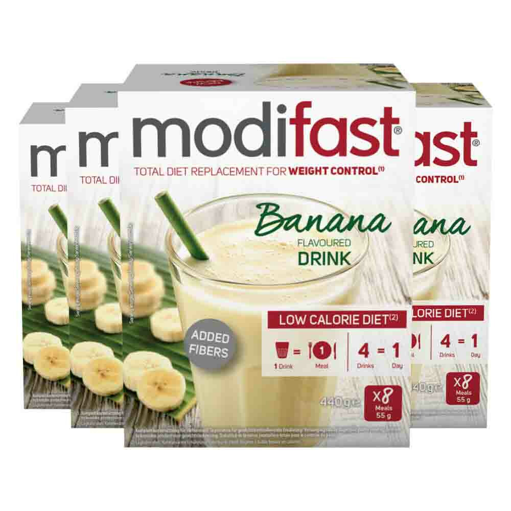 4x Modifast Intensive Milkshake Banaan8 x 55 gr