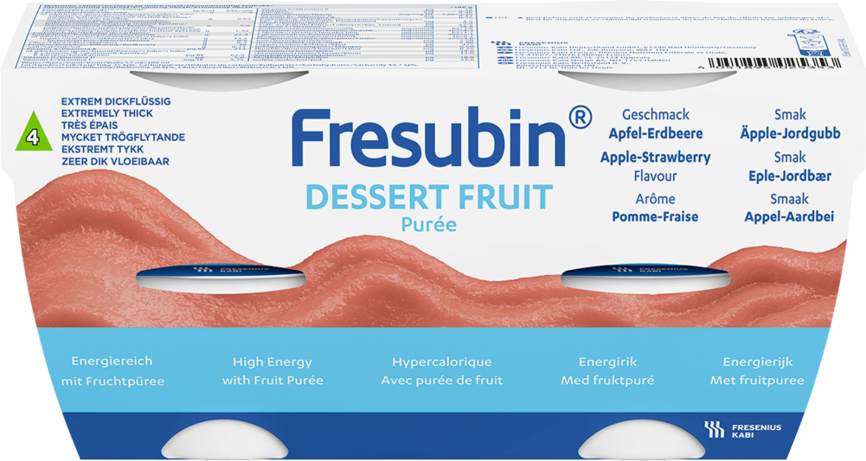 Fresubin Dessert Fruit eple-jordbær 4x125 g