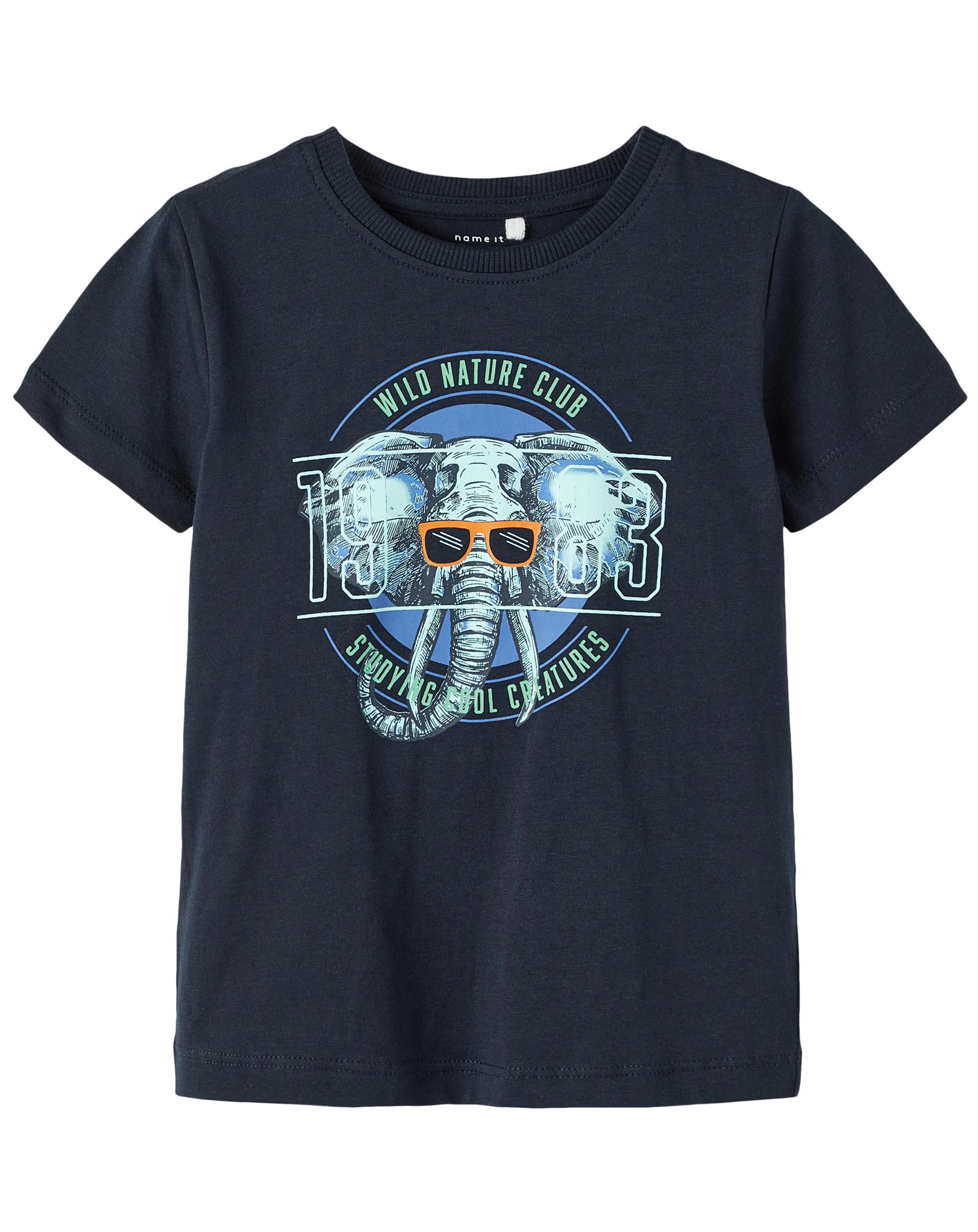 T-Shirt NMMBERT - WILD NATURE in dark sapphire