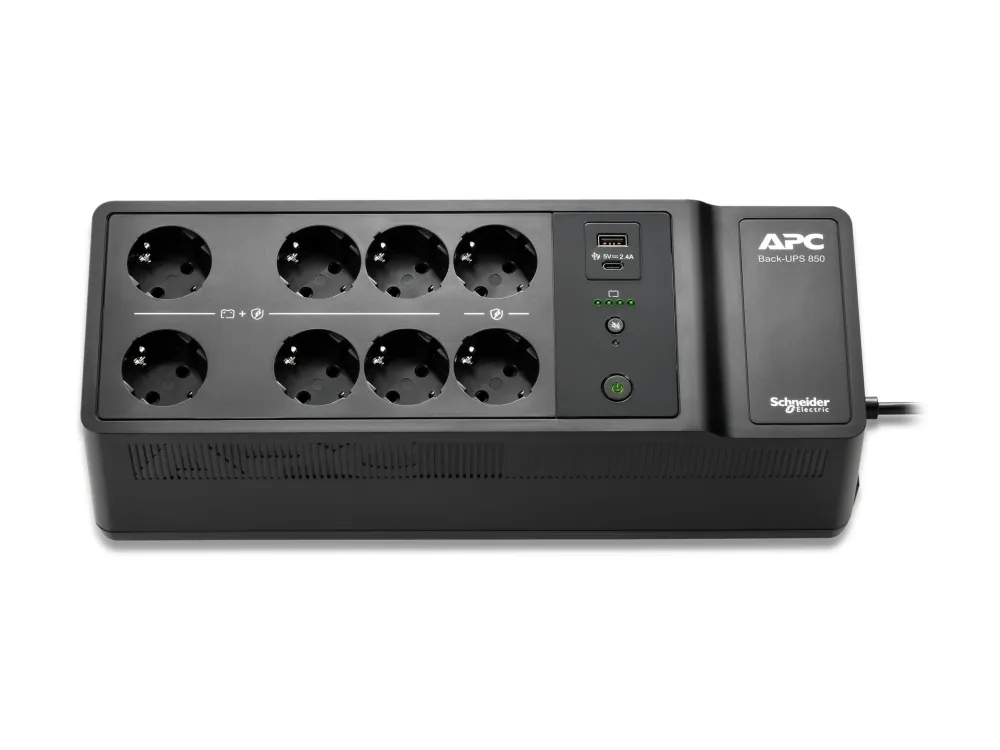 APC Back-UPS BE850G2-GR - UPS - AC 230 V - 520 Watt - 850 VA - output-stikforbindelser: 8 - sort