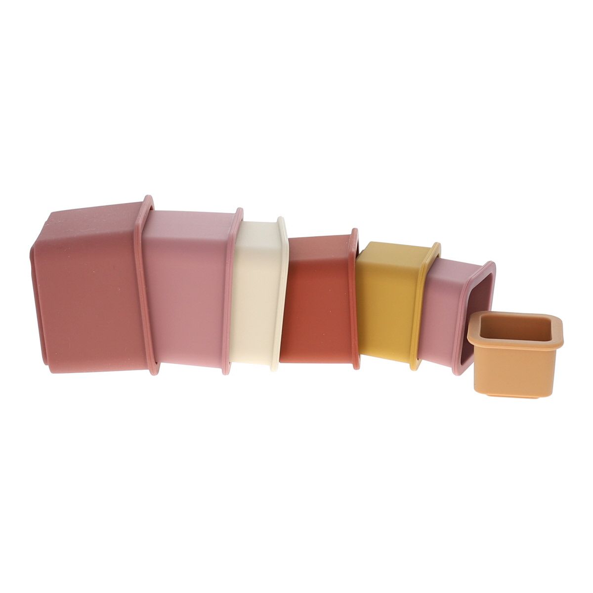 Jeu de cubes en silicone à empiler rose Amande