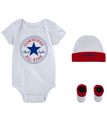 Converse Geschenkbox - Body k/ä m. Mütze und Krabbelschuhe - Wei