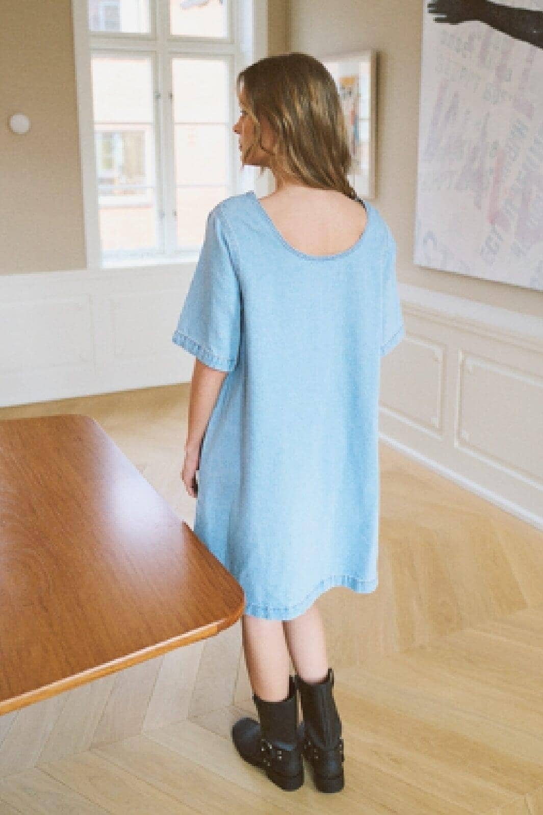 Only Onlgigi S/S A-Shape Dress Azg 4685186 light blue denim