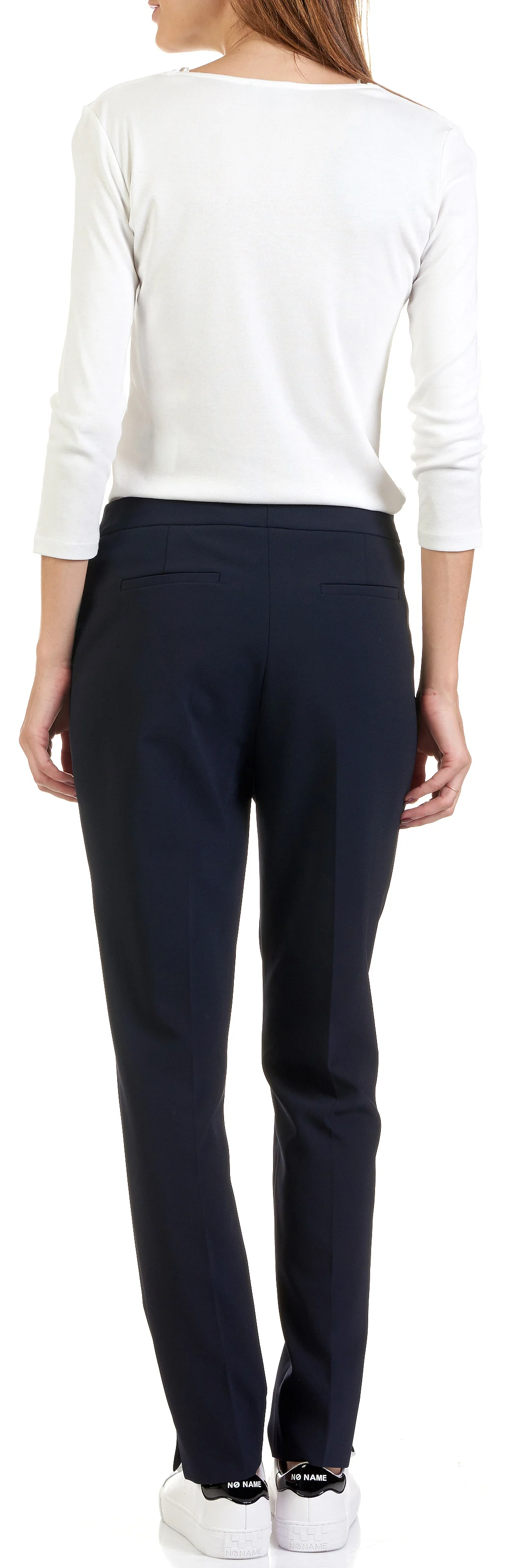 Pantalon slim en crêpe | Bleu