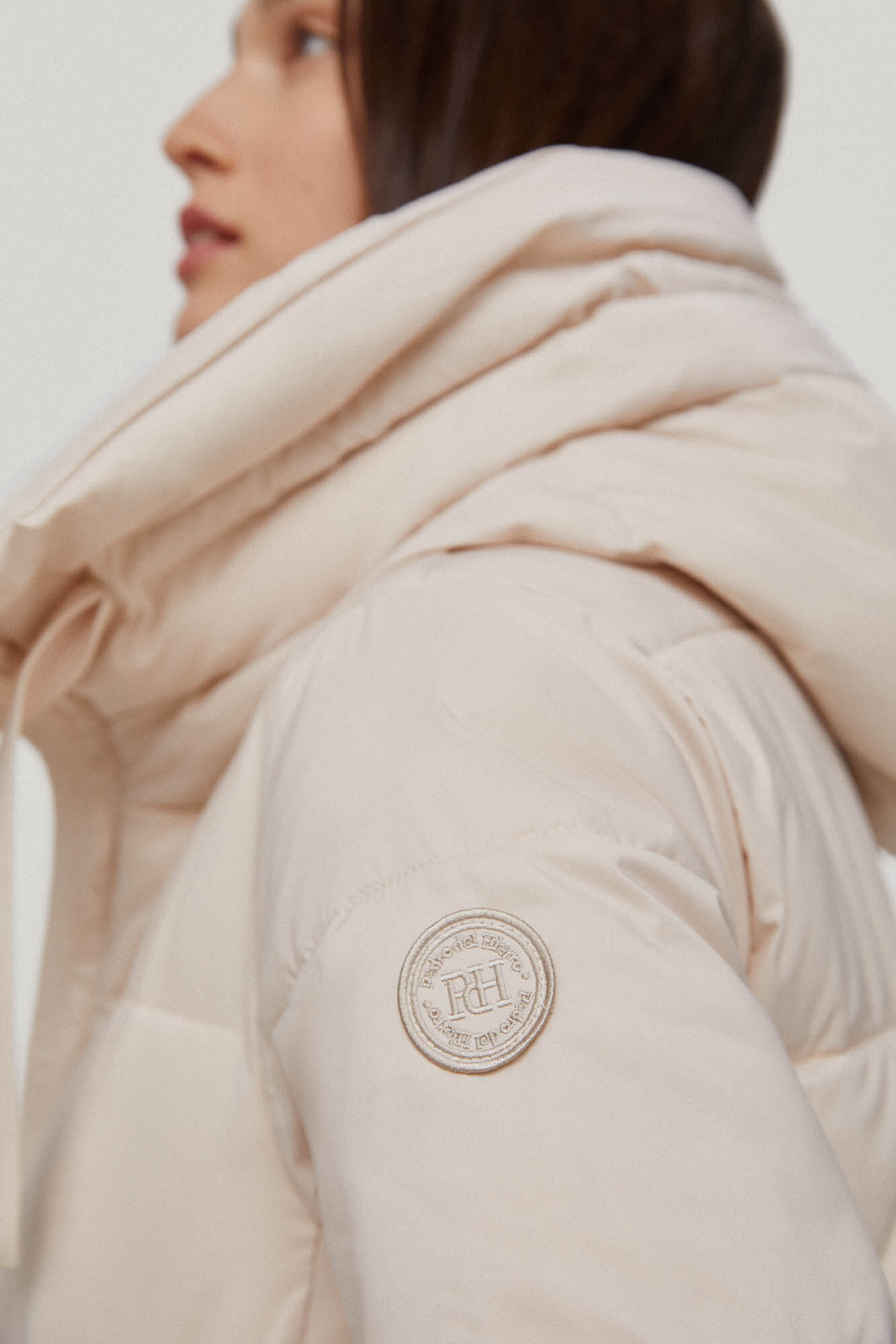 Parka comprida com capuz - Bege