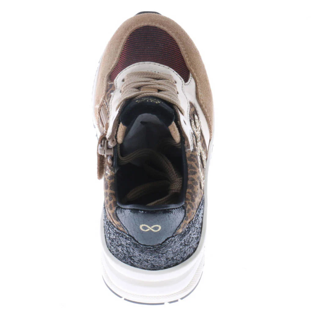 Hip suède sneakers camel/panter/zwart