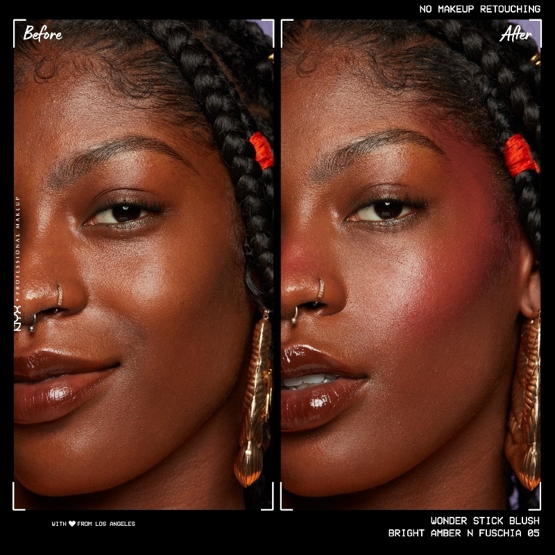 NYX Prof. Makeup Wonder Stick Dual-Ended Cream Blush Stick 8 gr. - 05 Bright Amber + Fuchsia