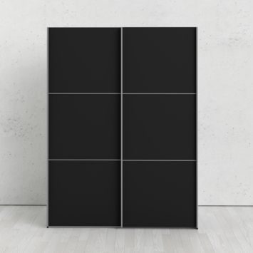 Kledingkast Janneke zwart 202x152x64 cm