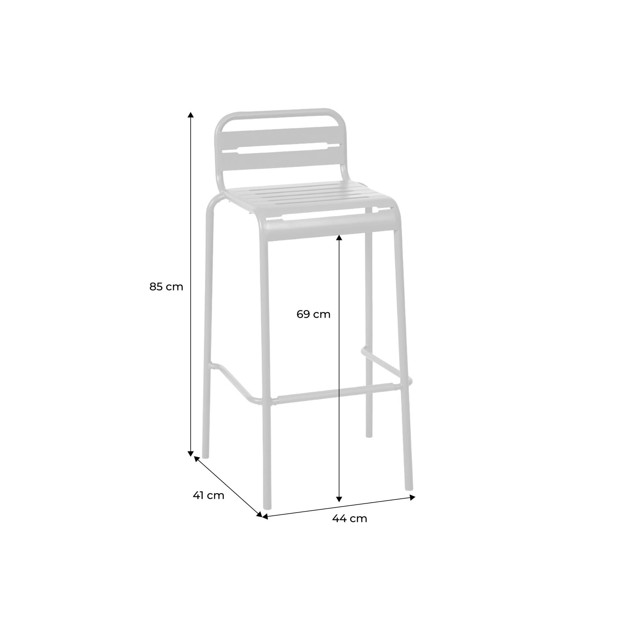 sweeek - Hoge tuinstoelen metaal (set van 4)