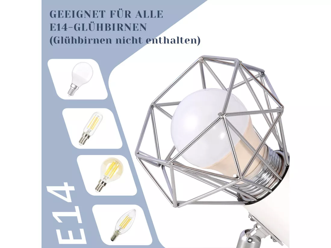 NETTLIFE Spot de plafond 3 ampoules rond - Plafonnier industriel rétro E14 Sans ampoules