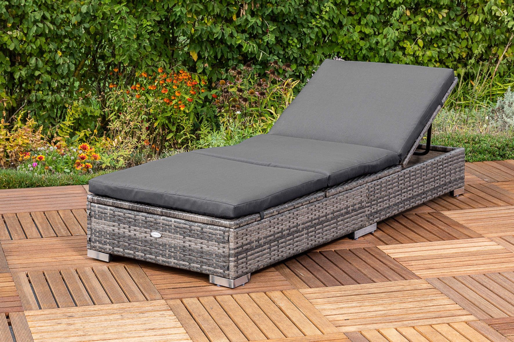 MERXX Gartenliege »TOPSELLER!« pulverbeschichteter Stahl, Polyrattan, verstellbar