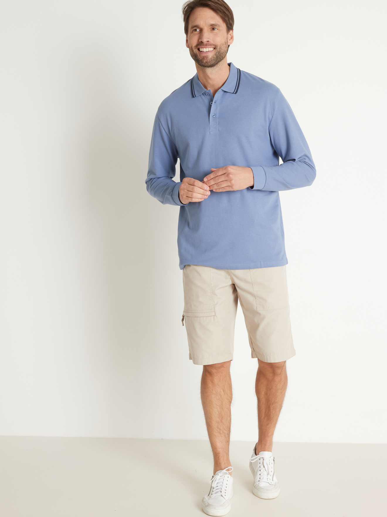 Polo manches longues maille piquée