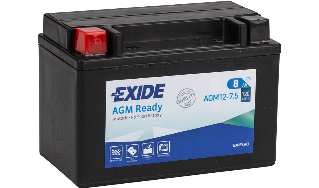 Batteri Exide 12V-7,5Ah AGM12-7,5 AGM SLA