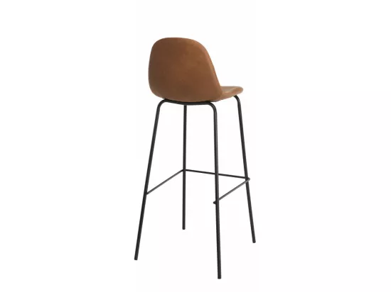 AUGUSTIN - Lot de 2 tabourets de bar John marron hauteur d'assise 80cm
