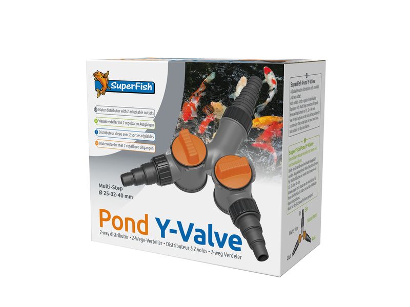SuperFish Pond Y Valve, 25 / 32 / 40 mm Wasserverteiler mit Multi-Step-Anschlüssen