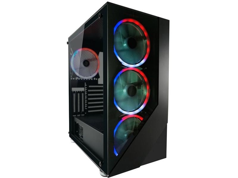 LC-Power PC-Gehäuse Gaming 803B Shaded_X Gaming-Midi-Tower mit Sichtfenster und RGB Beleuchtung
