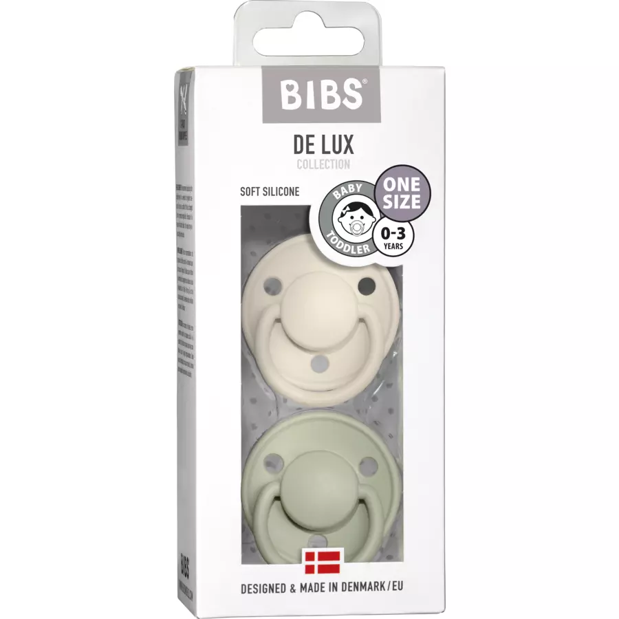 BIBS® Schnuller De Lux Ivory  Sage 0-36 Monate, 2 Stk.