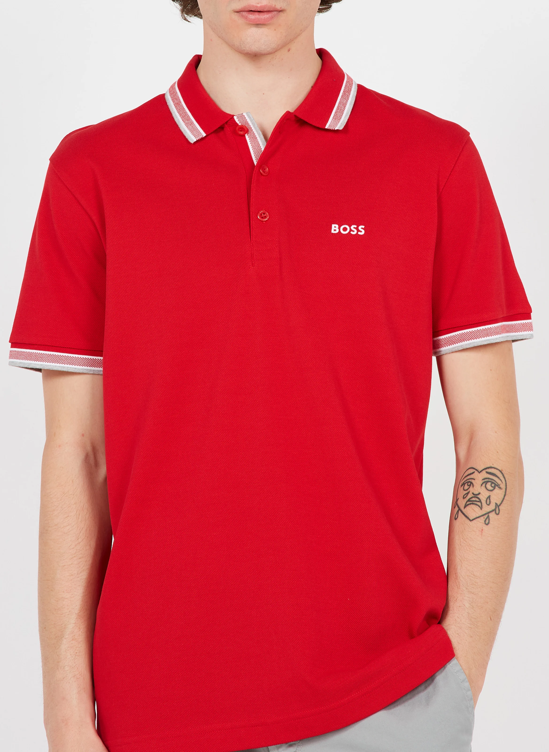 Polo regular fit en coton | Rouge