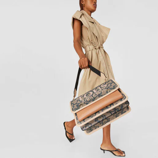 Bolsa de ombro média Audree preta da Kaos Icon