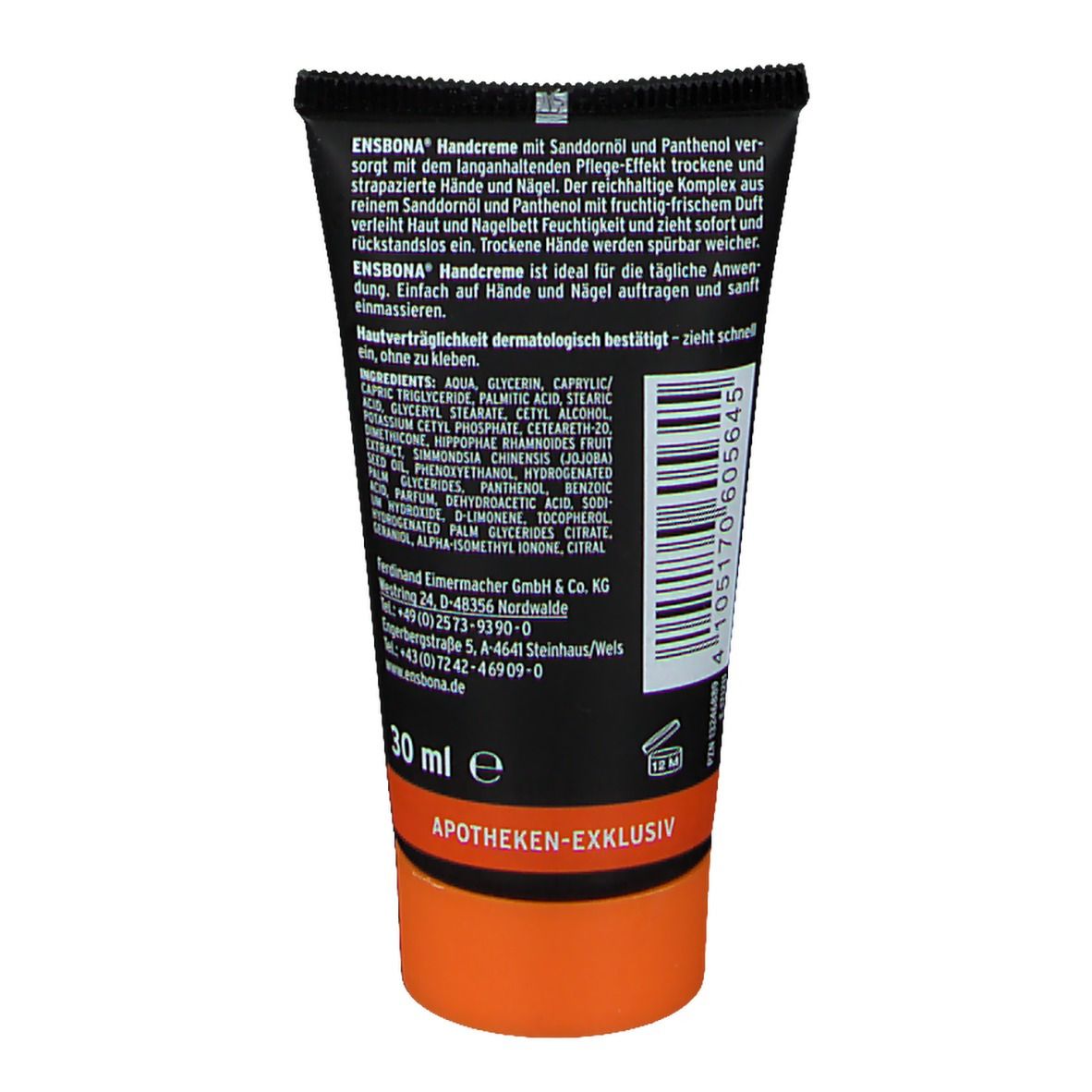 ENSBONA Handcreme mit Sanddornöl und Panthenol