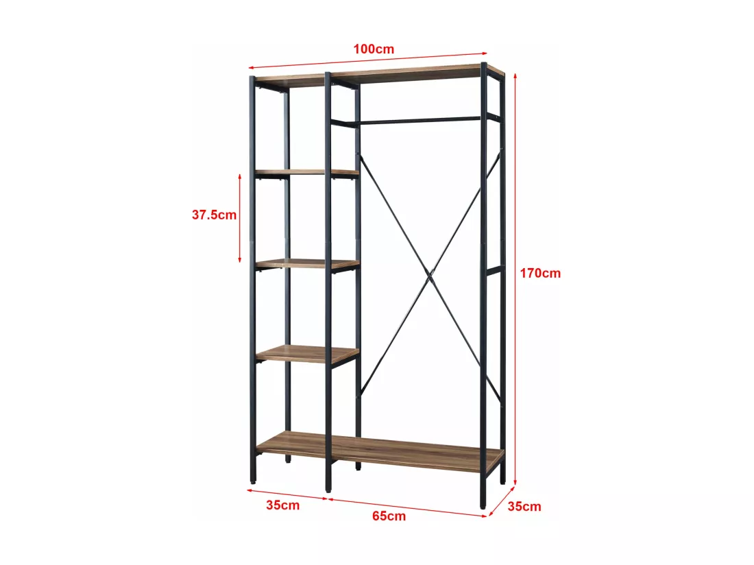 Portant à vêtements hvidovre bois marron 100 x 35 x 170 cm 03_0008135