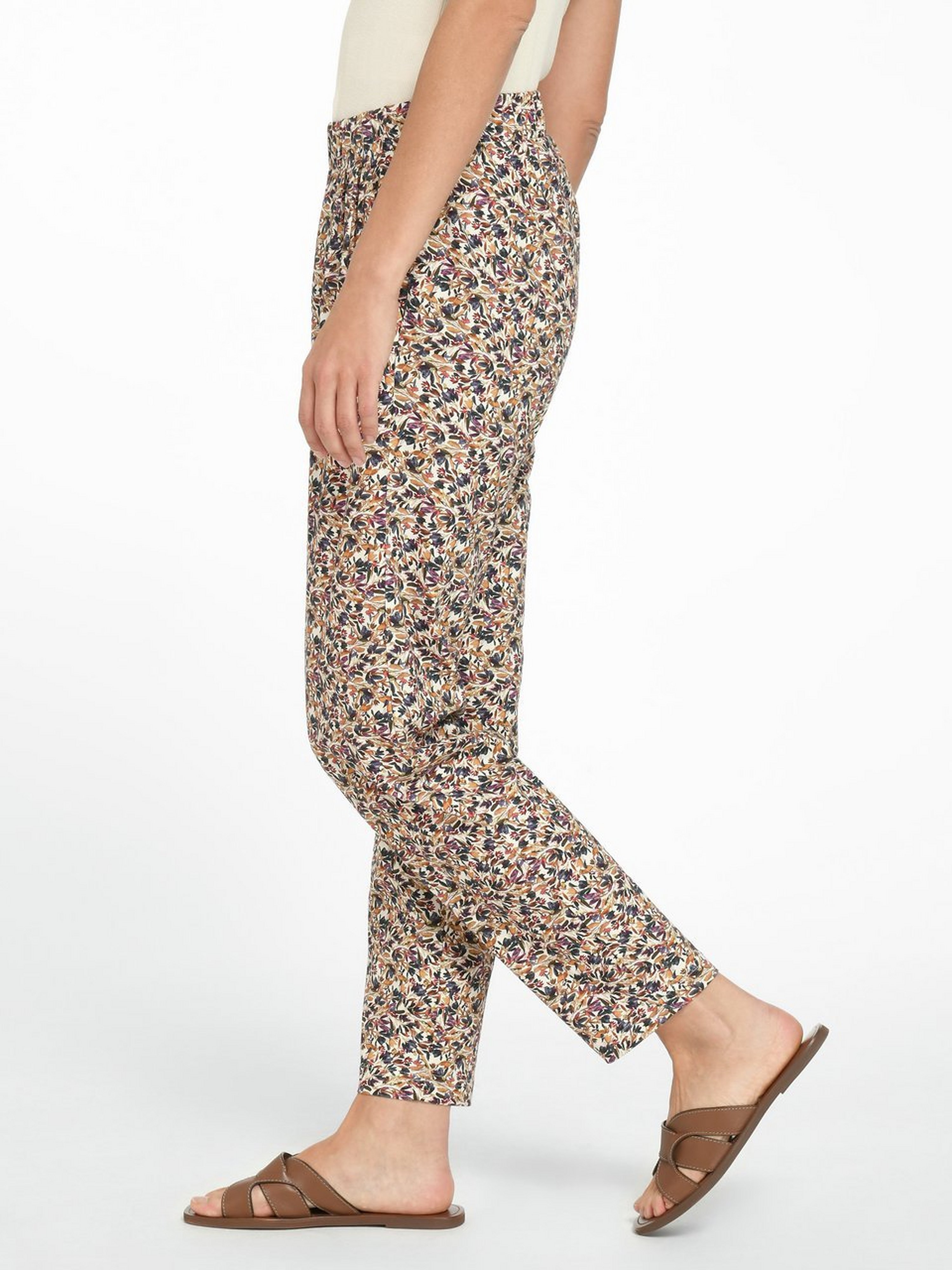 Knöchellange Bundfalten-Hose