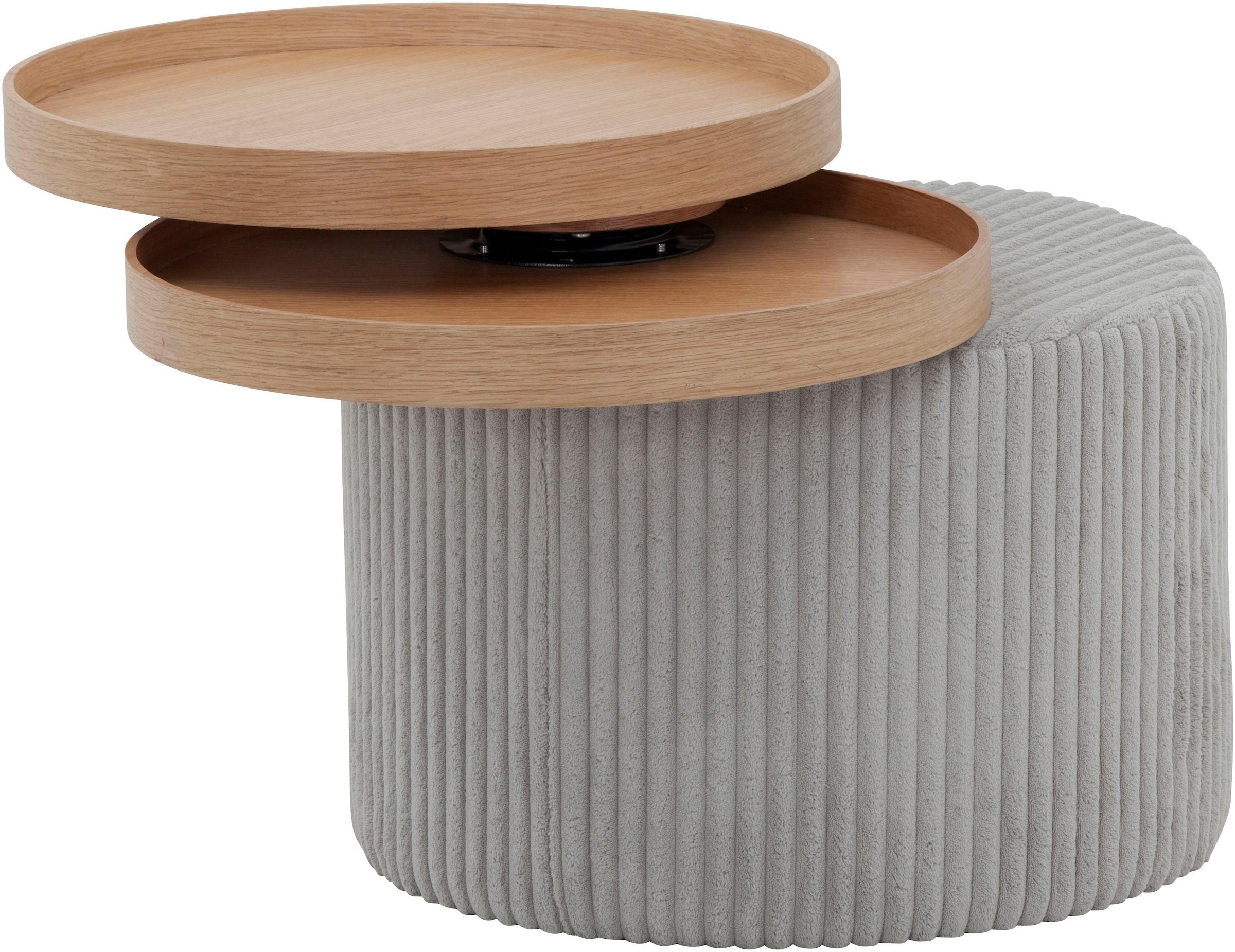 SalesFever Beistelltisch »Coffeetable in minimalistischer Optik« Bewegliche Tabletts trifft modernen Cordbezug
