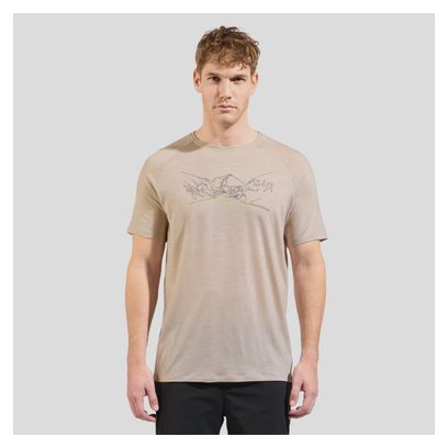 T-Shirt Odlo Run Bike Hike Ascent Performance Wool 130 Beige