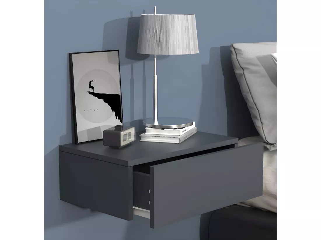 Table de nuit murale suspendue en bois Usal M 45 cm