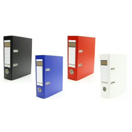 Livepac Office Ordner DIN A5, 75 mm, 4 Stück je 1x in schwarz, blau, rot und weiß