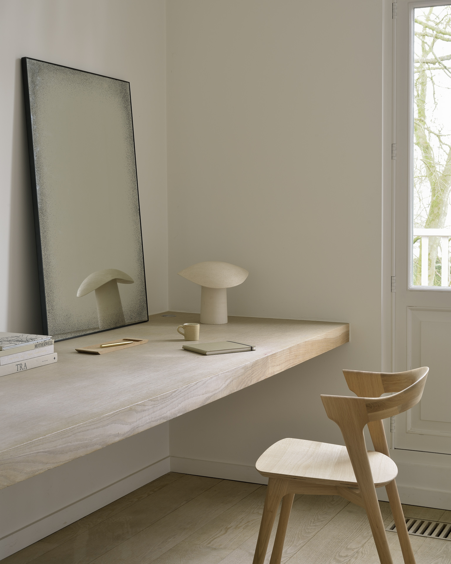 Bok stoel - eiken - warm grey stof