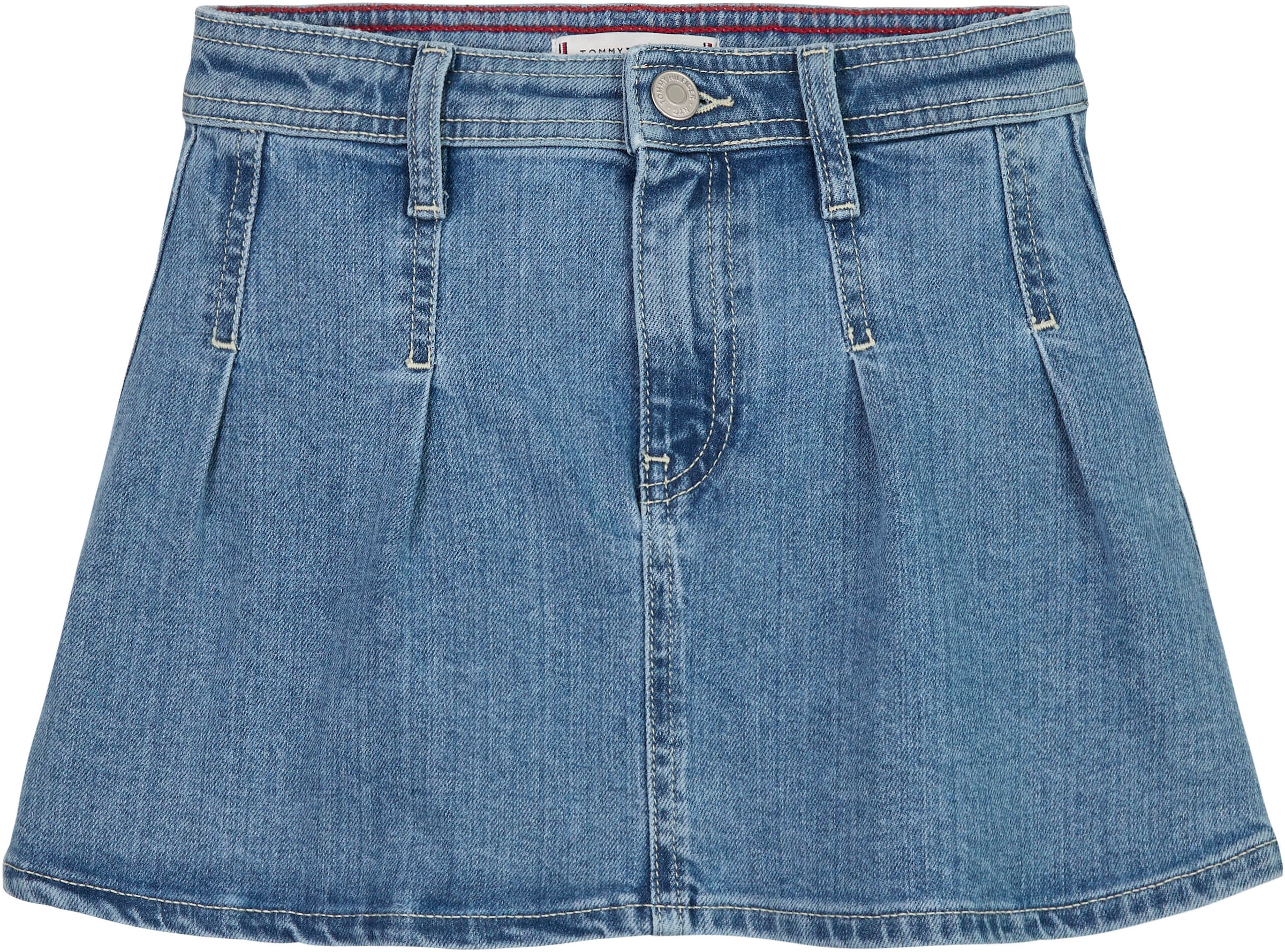 Tommy Hilfiger Jeansrock »PLEATED DENIM SKIRT« Webrock in blauer Waschung