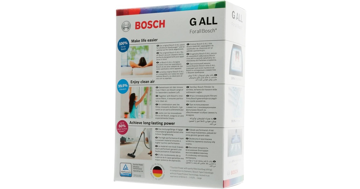 BoschStofzuigerzak Typ G ALL PowerProtect  (Wit, 4 stuks)