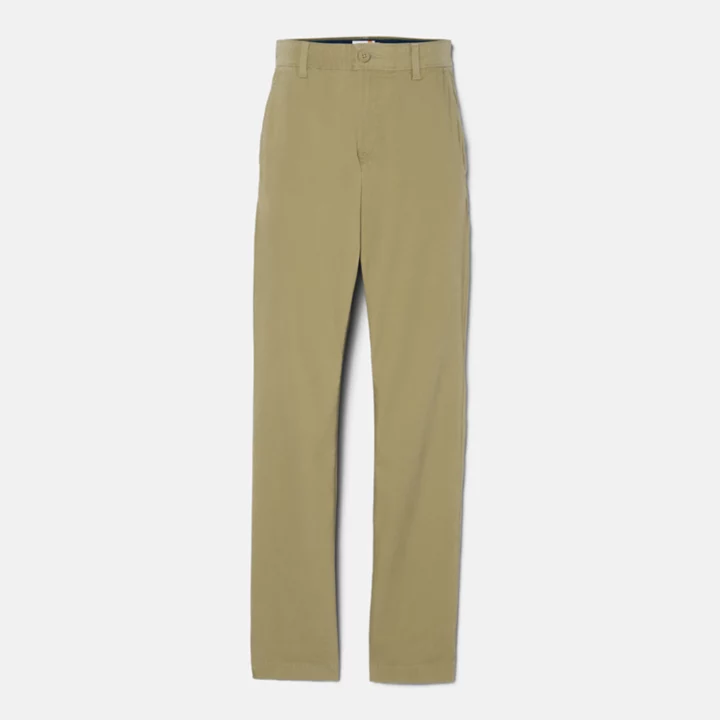Chino en popeline pour homme en vert