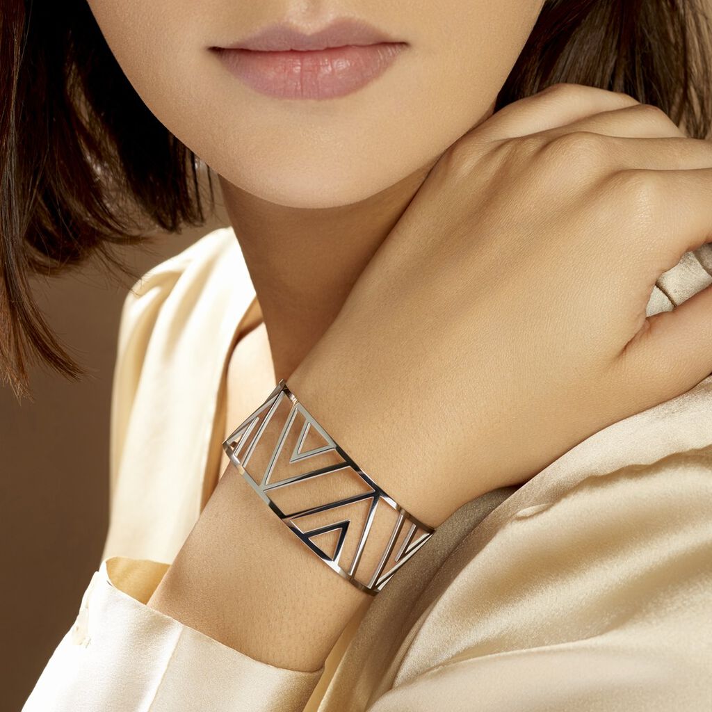 Bracelet Manchette Mathilde Acier Blanc