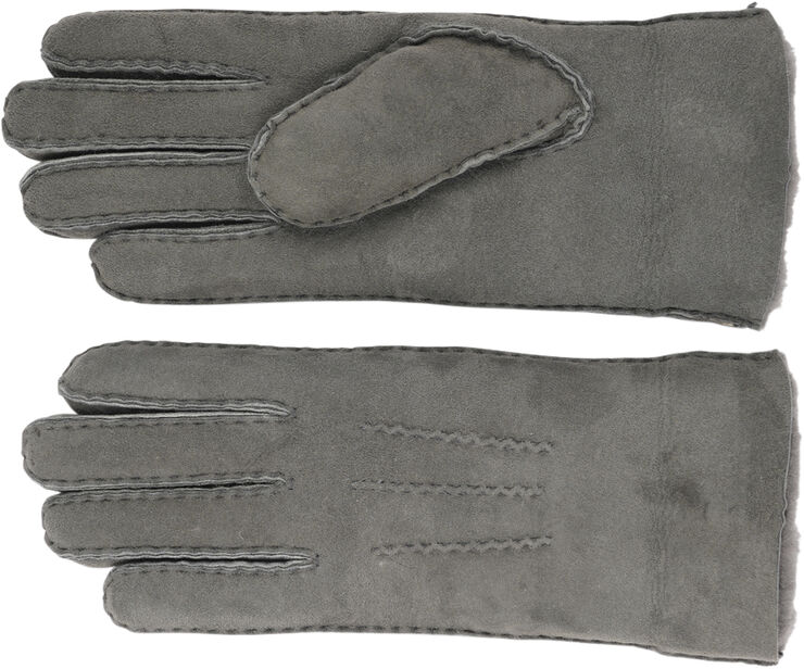 Lovelies KELLY - GLOWES - SHEEP SKIN W/ SHEARLING CUFF Dark grey