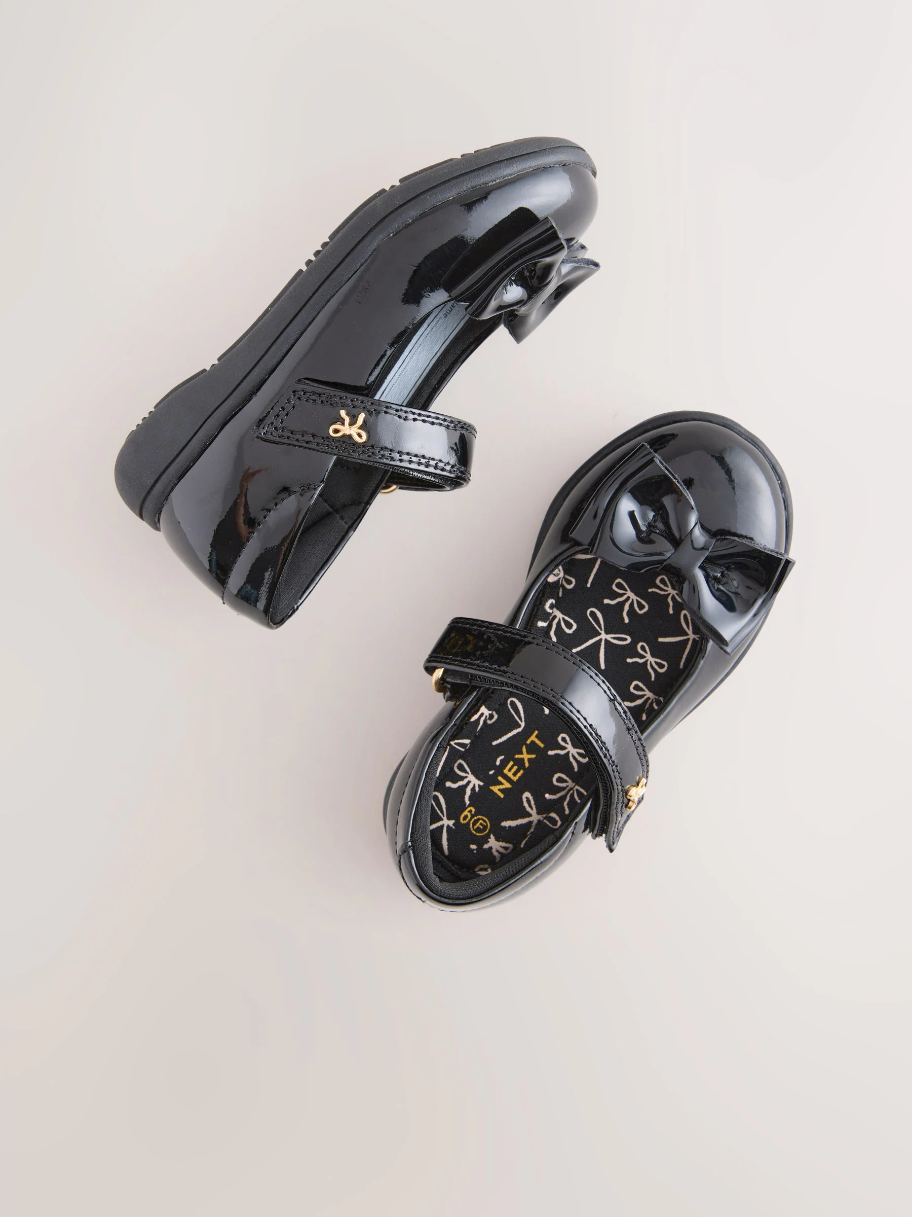 Zwart lak - Bow Mary Jane School Shoes