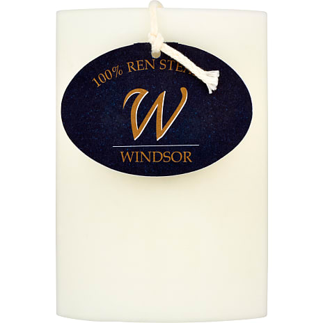 Windsor bloklys ren stearin 7x10 cm - hvid