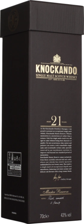 KNOCKANDO 21 YEARS MASTER RESERVE SINGLE MALT 70CL