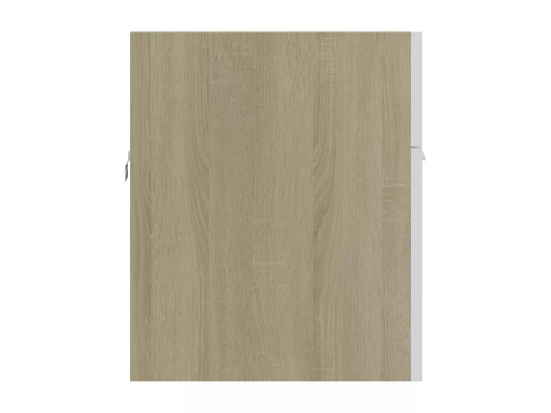 Armoire d'évier Blanc et chêne sonoma Bois d’ingénierie