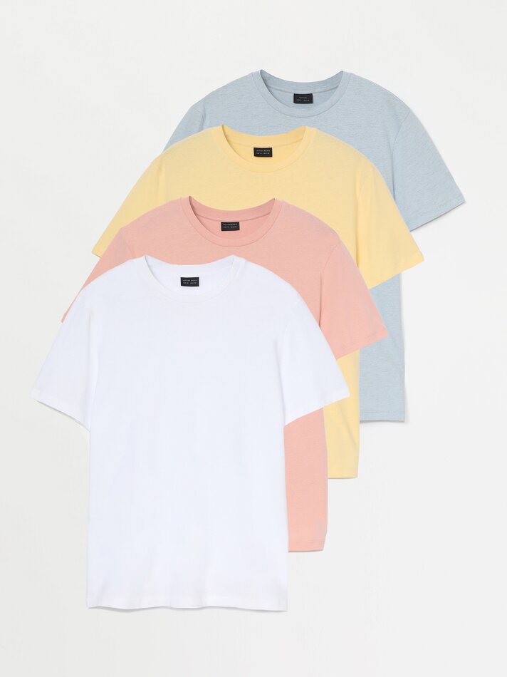 Pacote com 4 camisetas básicas - Azul Vigoré