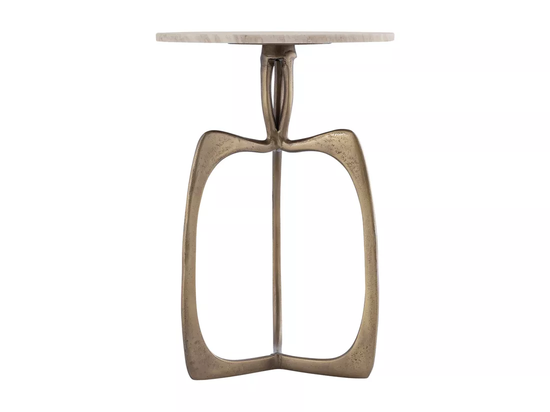 Tables basses gigognes en marbre et métal - Beige et Doré - JIYA