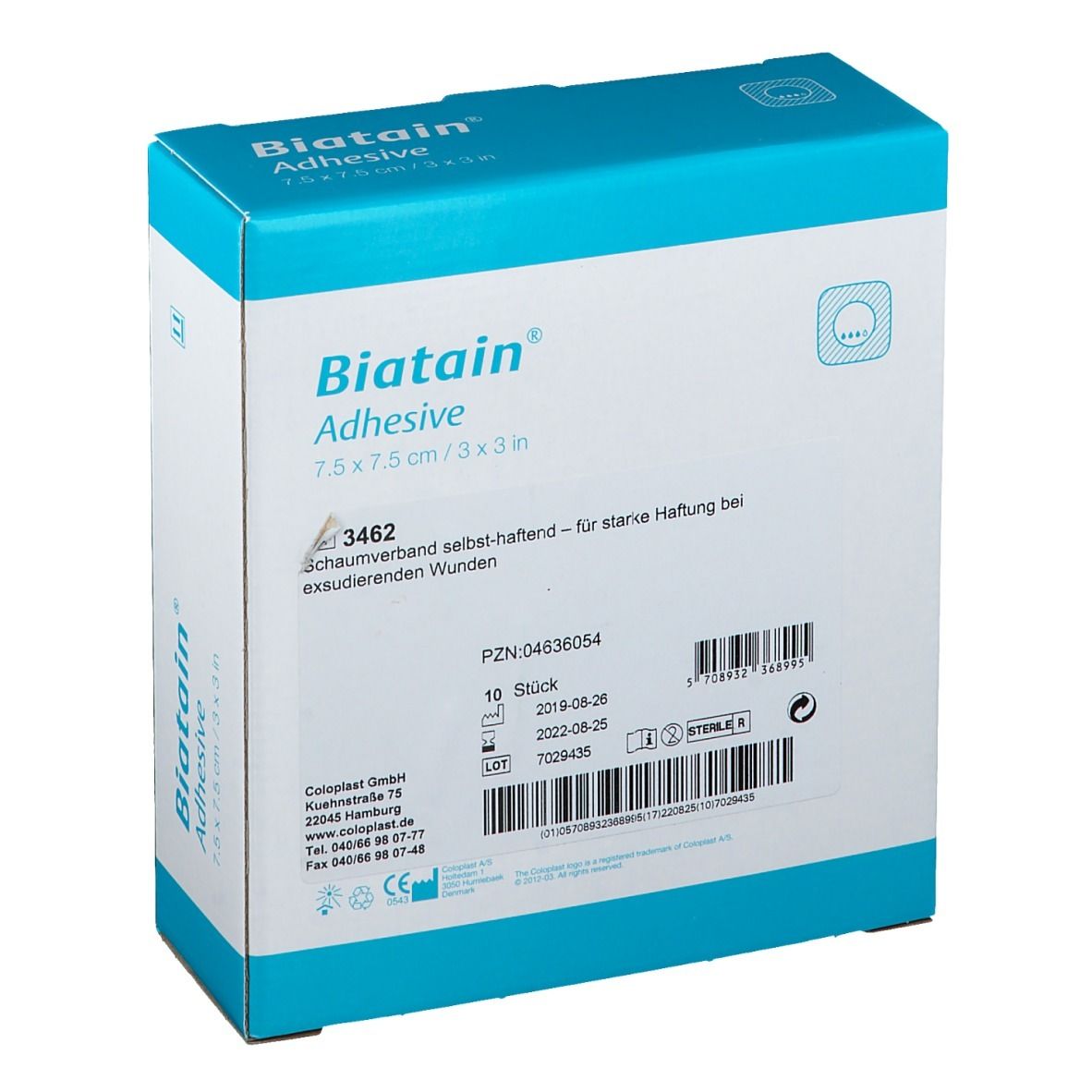 BIATAIN® Schaumverband selbst-haftend 7,5 x 7,5cm