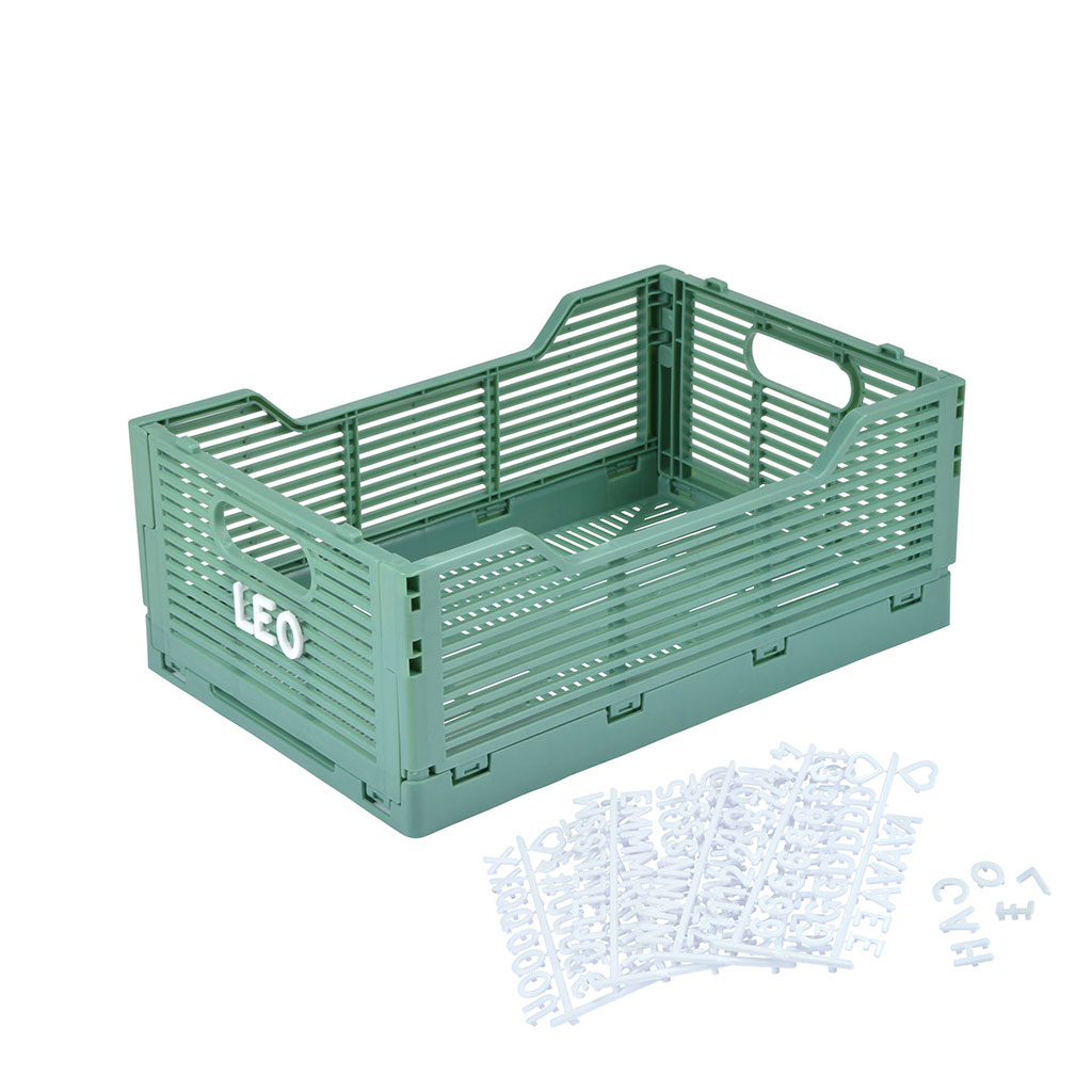 Cagette plastique pliable avec lettres vert 40x30cm