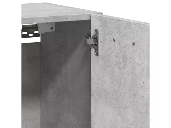 Armoire de salle de bain suspendue gris béton bois d'ingénierie