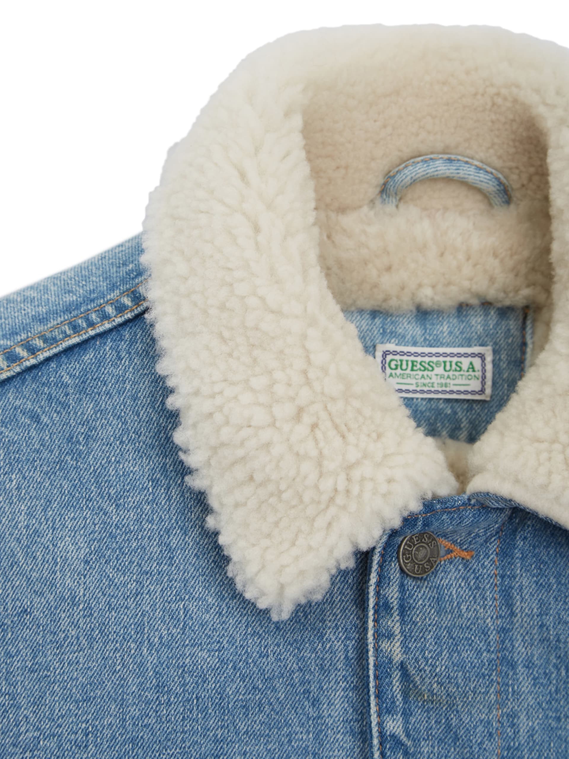 Jaqueta Sherpa de Jeans Azul