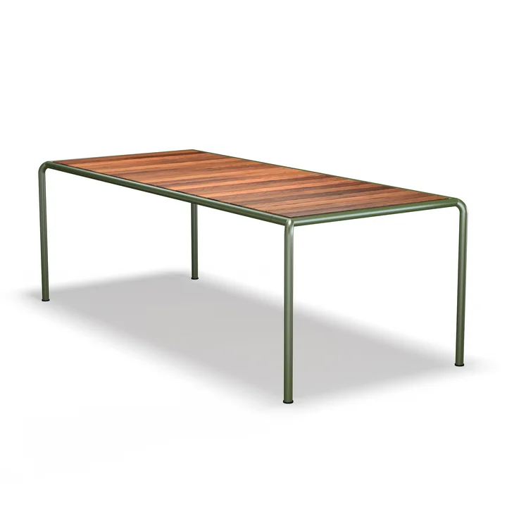 HOUE - vEsstisch, 222 x 98 cm, Esche / olive green