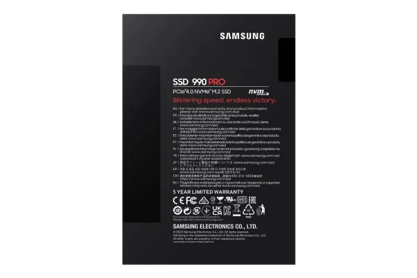 Samsung 990 PRO MZ-V9P4T0BW - SSD - krypteret - 4 TB - intern - M.2 2280 - PCIe 4.0 x4 (NVMe) - 256-bit AES - TCG Opal Encryption